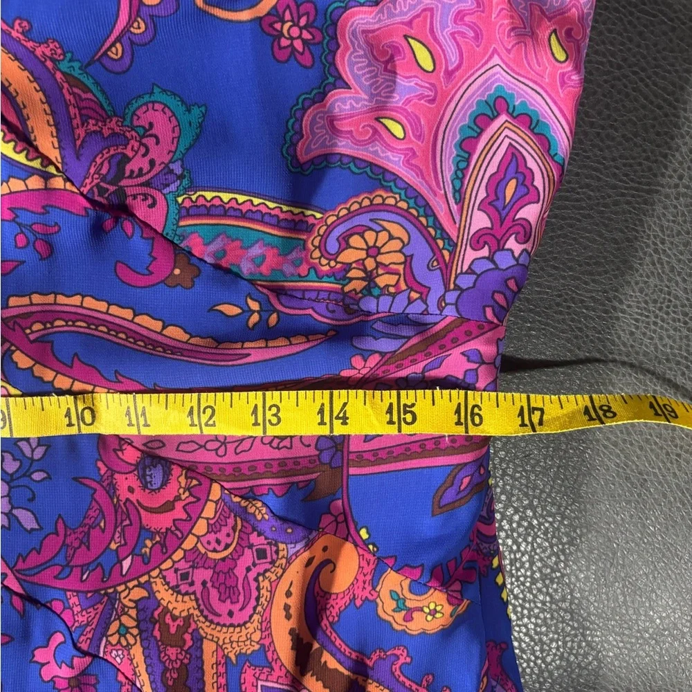 Jones NY Vintage 90’s Sz 10 Colorful Bold Paisley Full Flutter Hem Maxi Dress